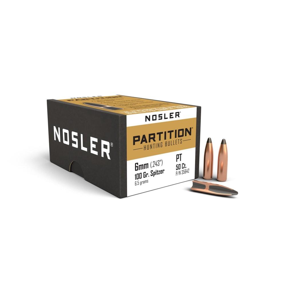 NOSLER 6MM 100GR SP PARTITION 50CT  | .243 WIN | 054041356428