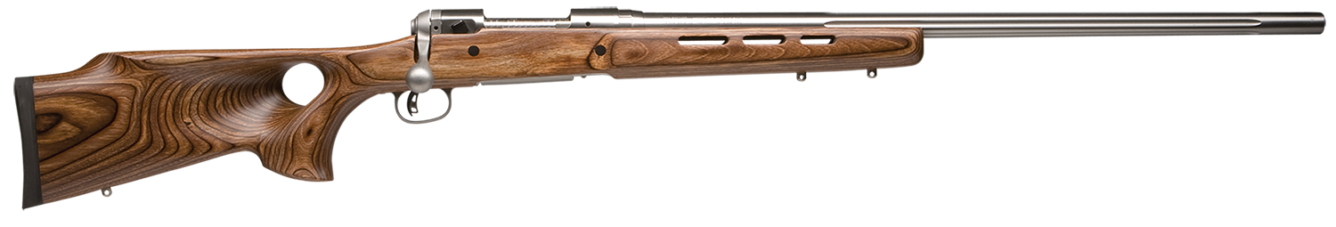 Savage Arms 18517 12 BTCSS 204 Ruger Caliber with 41 Capacity, 26 Inch Barrel, Matte Stainless Metal Finish  Satin Brown Fixed Thumbhole Stock Right Hand Full Size Includes Detachable Box Magazine | 011356185174