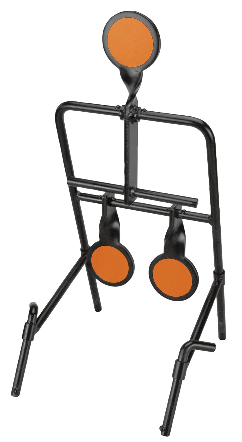 Caldwell 1071002 Resetting  Handgun Resetting Steel Target Black/Orange Circle Illustration Impact Enhancement Motion 3.50 Inch | 661120036548