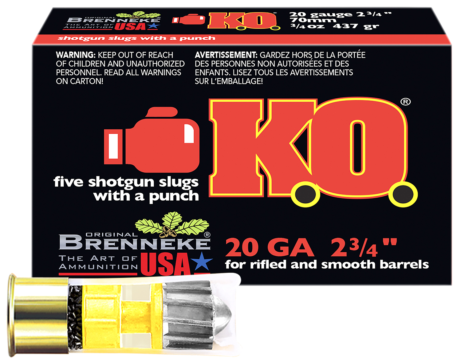 Brenneke SL202KO K.O.  20 Gauge 2.75