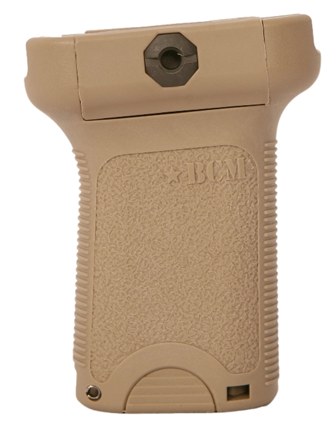 BCM VGSFDE BCMGunfighter Short Vertical Grip Made of Polymer With Flat Dark Earth Aggressive Textured Finish with Storage Compartment for Picatinny Rail