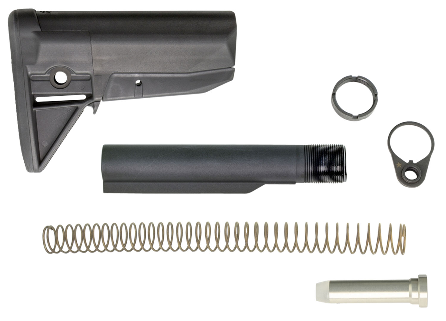 BCM GFSKMOD0BLK BCMGunfighter Stock Kit Black Synthetic for AR-15 Includes Stock Tube