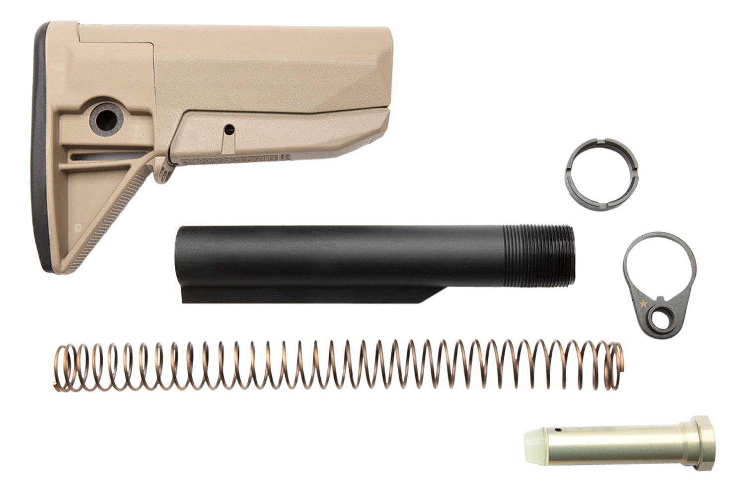 BCM GFSKMOD0FDE BCMGunfighter Stock Kit Flat Dark Earth Synthetic for AR-15 Includes Stock Tube