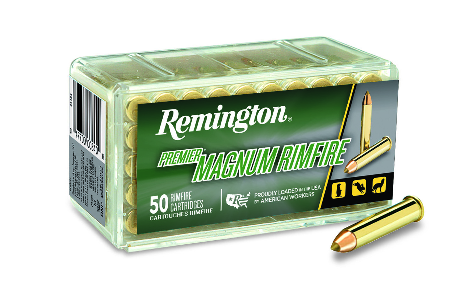 Remington Ammunition 21184 Premier Magnum Rimfire 22WMR 33gr AccuTip V 50 Per Box/40 Case  | .22 WMR | 047700008400