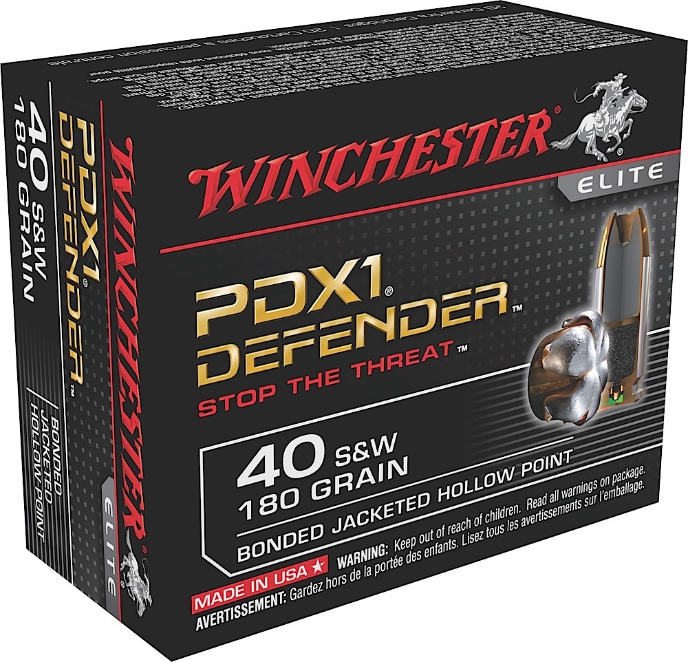 Winchester Ammo S40SWPDB1 Defender  40SW 180gr Bonded Jacket Hollow Point 20 Per Box/10 Case  | .40 SW | 020892217874