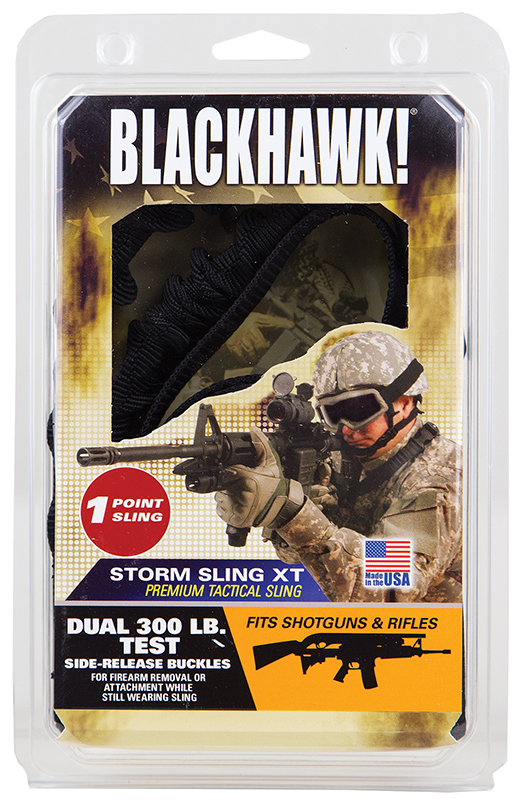 Blackhawk 70GS16BK Storm XT Sling made of Black Nylon Webbing with 46