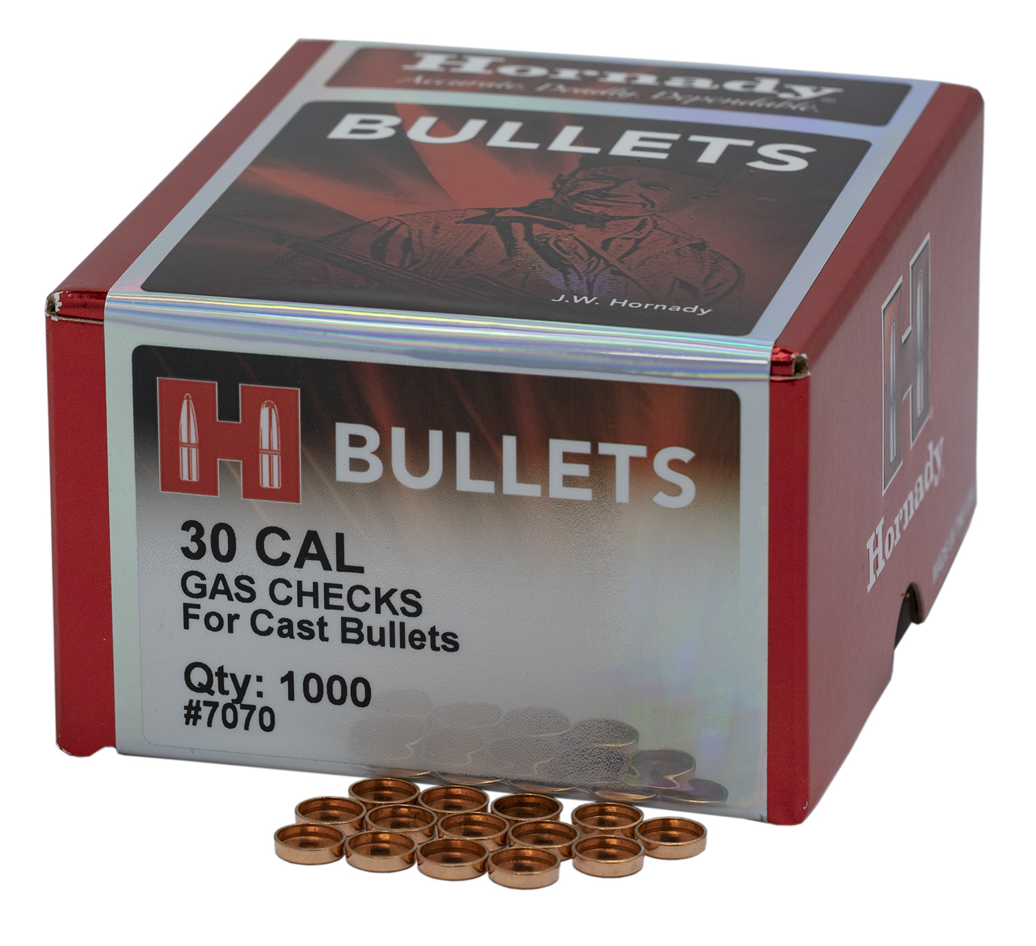 Hornady 7070 Crimp-On Gas Checks 30 Cal Cast Bullets/ 1000 Per Box | 090255270709
