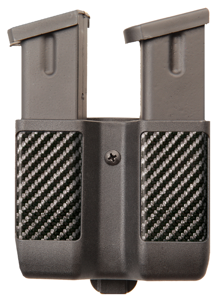 Blackhawk 410610CBK Double Mag Case  Black Carbon Fiber Loop & Clip Compatible w/ Double Stack Compatible w/ 9mm Compatible w/ 40 Compatible w/ 45 Compatible w/ 10mm Compatible w/ 357