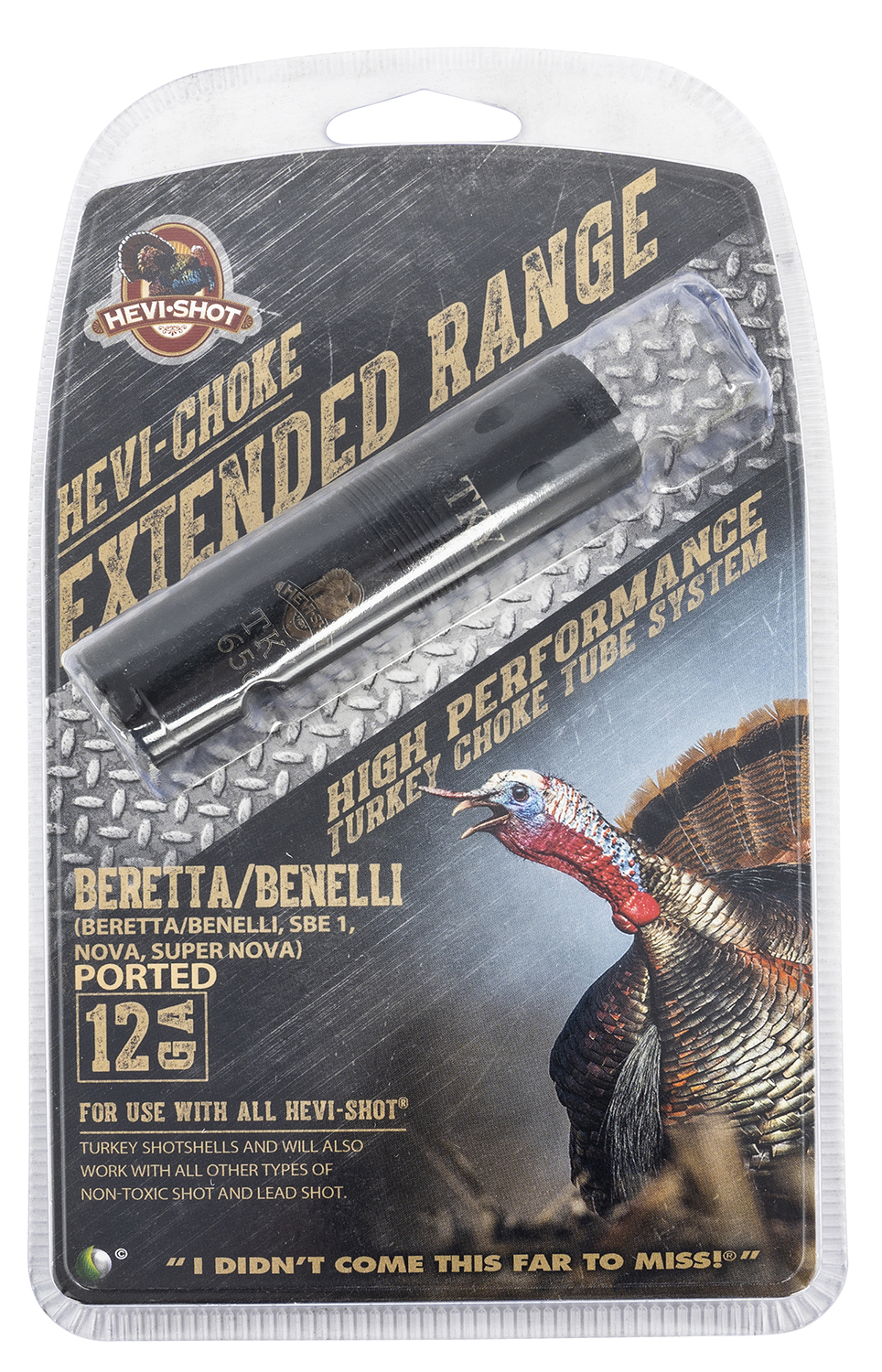 HEVI-Shot 450122 Hevi-Choke Turkey Benelli/Beretta 12 Gauge Extended Range 17-4 Stainless Steel Black (Ported)