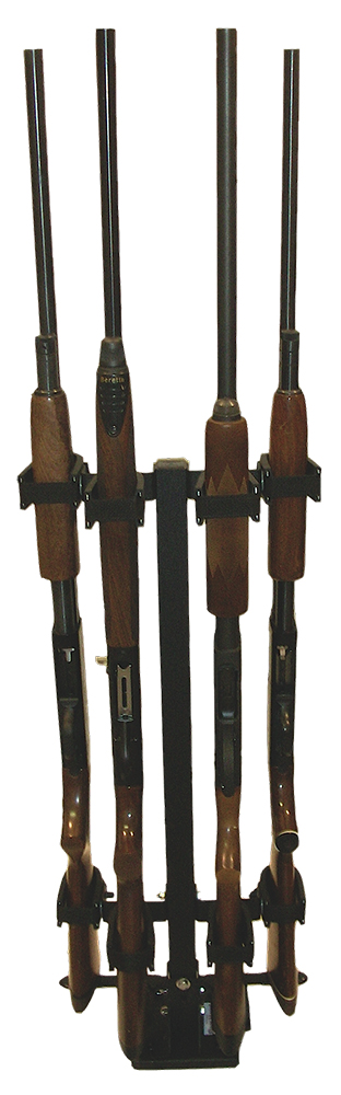 Rugged Gear 10084 Floor Mount Gun Rack  4 Rifle/Shotgun Black Metal | 786602100842