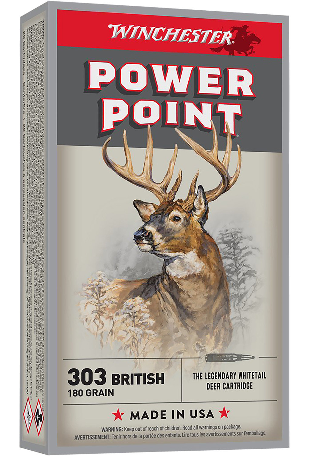 Winchester Ammo X303B1 PowerPoint  303British 180gr 20 Per Box/10 Case  | .303 BRITISH | 020892200371