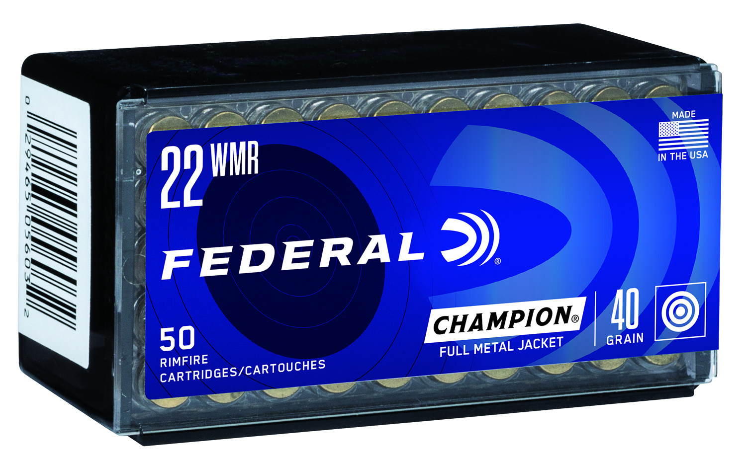 Federal 737 Champion Training Rimfire 22WMR 40gr Full Metal Jacket 50 Per Box/60 Case  | .22 WMR | 029465056032