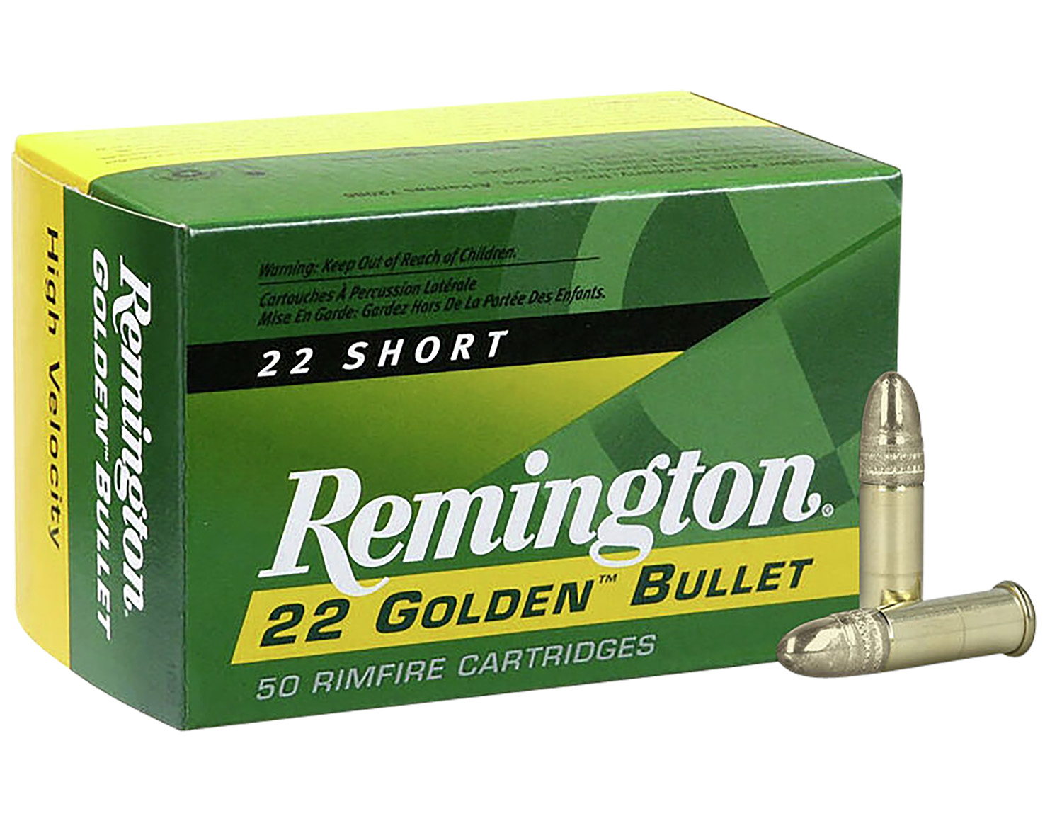 Remington Ammunition 21000 Golden Bullet  22 Short 29 gr Plated Lead Round Nose 50 Per Box/ 100 Cs | .22 SR | 047700000107