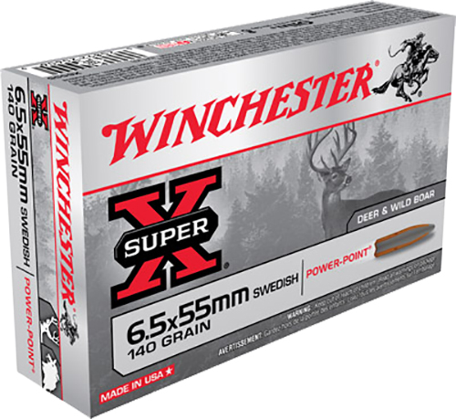 Winchester X6555 Super-X Rifle Ammo 6.5X55 SWE, SP, 140 Grains, 2550  | 6.5x55mm SWEDISH | 020892206069