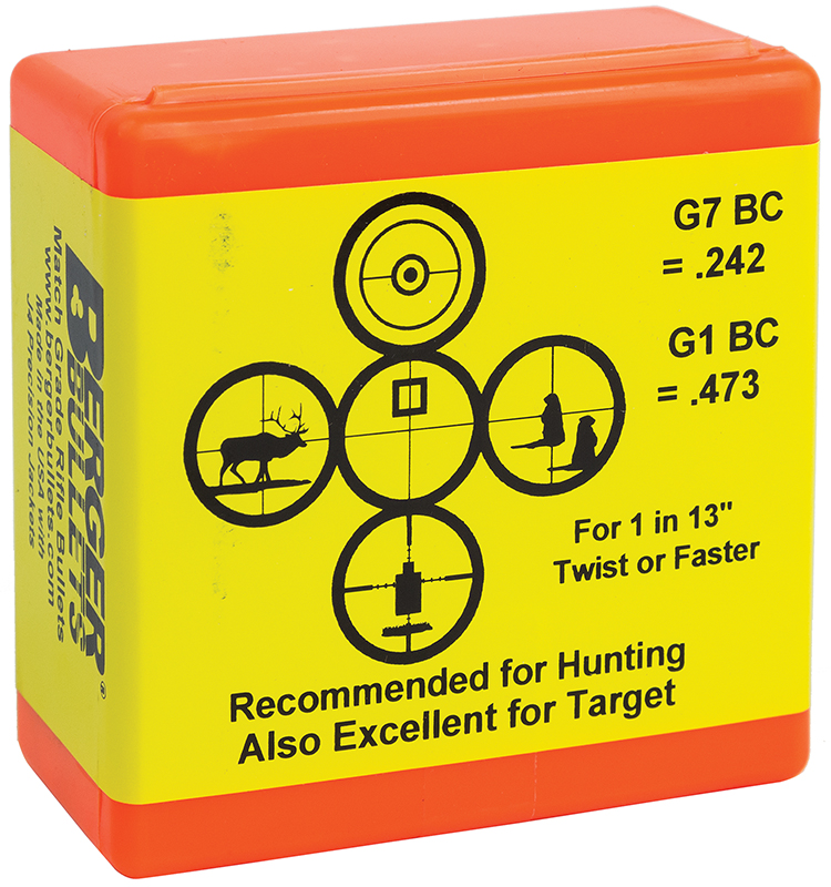 Berger Bullets 30510 VLD Hunting Match Grade 30 Cal .308 168 gr Secant Very Low Drag 100 Per Box