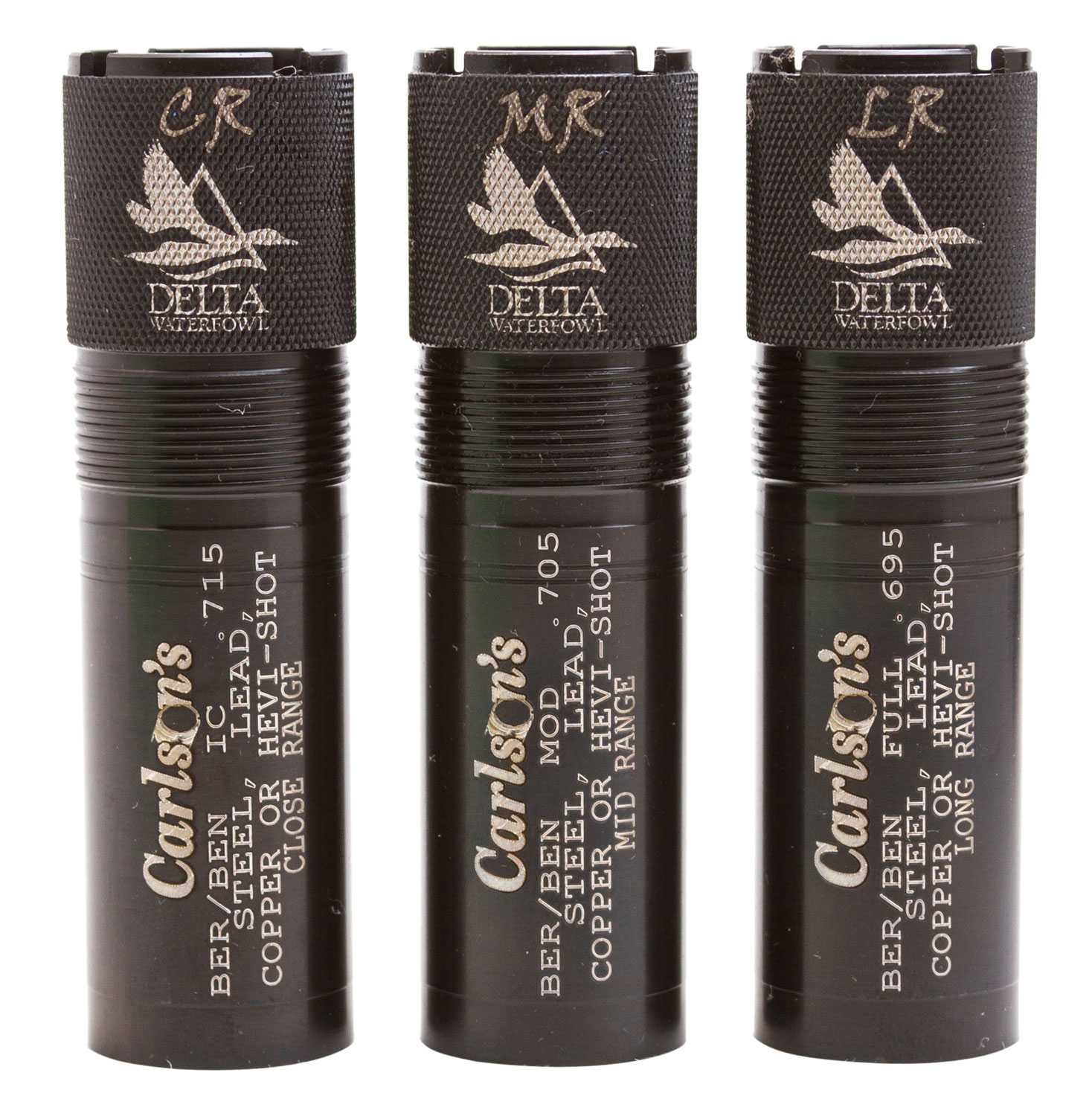 Carlsons Choke Tubes 07119 Delta Waterfowl  Benelli/Beretta MobilChoke 12 Gauge Close-Range, Mid-Range, Long-Range 17-4 Stainless Steel Blued 3 Per Pack Includes Case