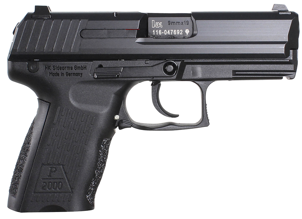 HK 709202A5 P2000 V2 LEM CA Compliant 9mm Luger Double 3.66 Inch 101 Black Interchangeable Backstrap Grip Black Slide | 9x19mm NATO | 642230244610