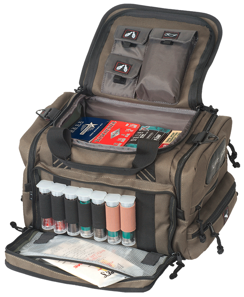 GPS Bags 1411SC Sporting Clays  OD Green Nylon with Lockable Zippers, Storage Pockets, Pull-Out Rain Cover & Visual ID Storage System Holds 8-10 Shot Shell Boxes