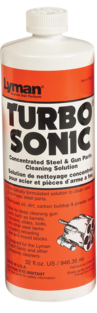 LYMAN TURBO SONIC GUN PARTS CLEANING SOLUTION 32OZ. BOTTLE | 011516717153