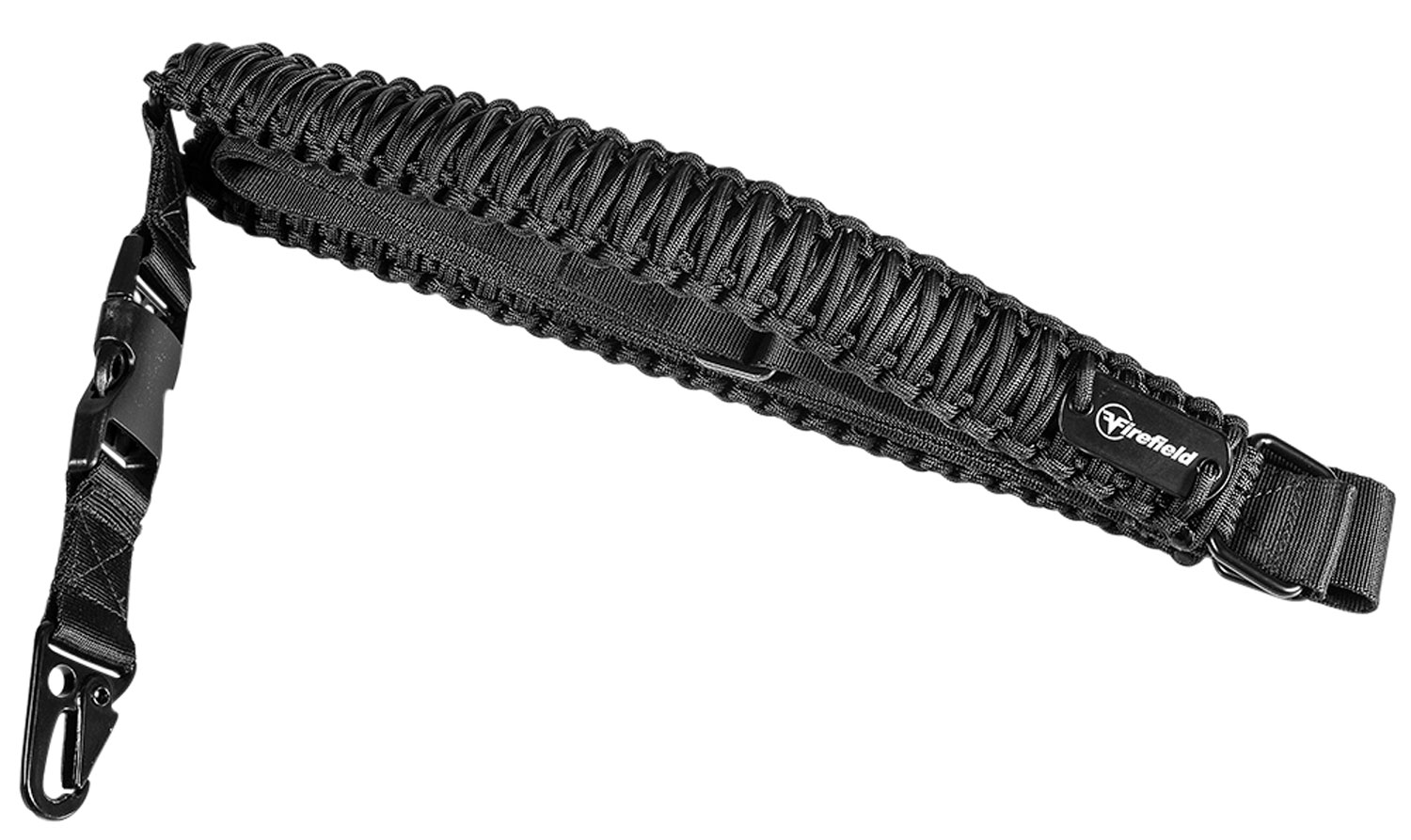 Firefield FF46000 Single Point Tactical Sling made of Black Nylon Paracord with 28
