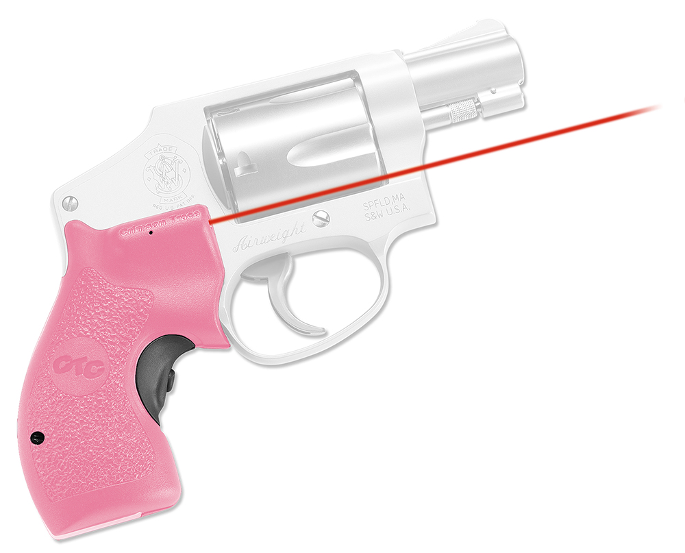 Crimson Trace LG105PINK Lasergrips  5mW Red Laser with 633nM Wavelength & 50 ft Range Pink Finish for Round Butt S&W J Frame