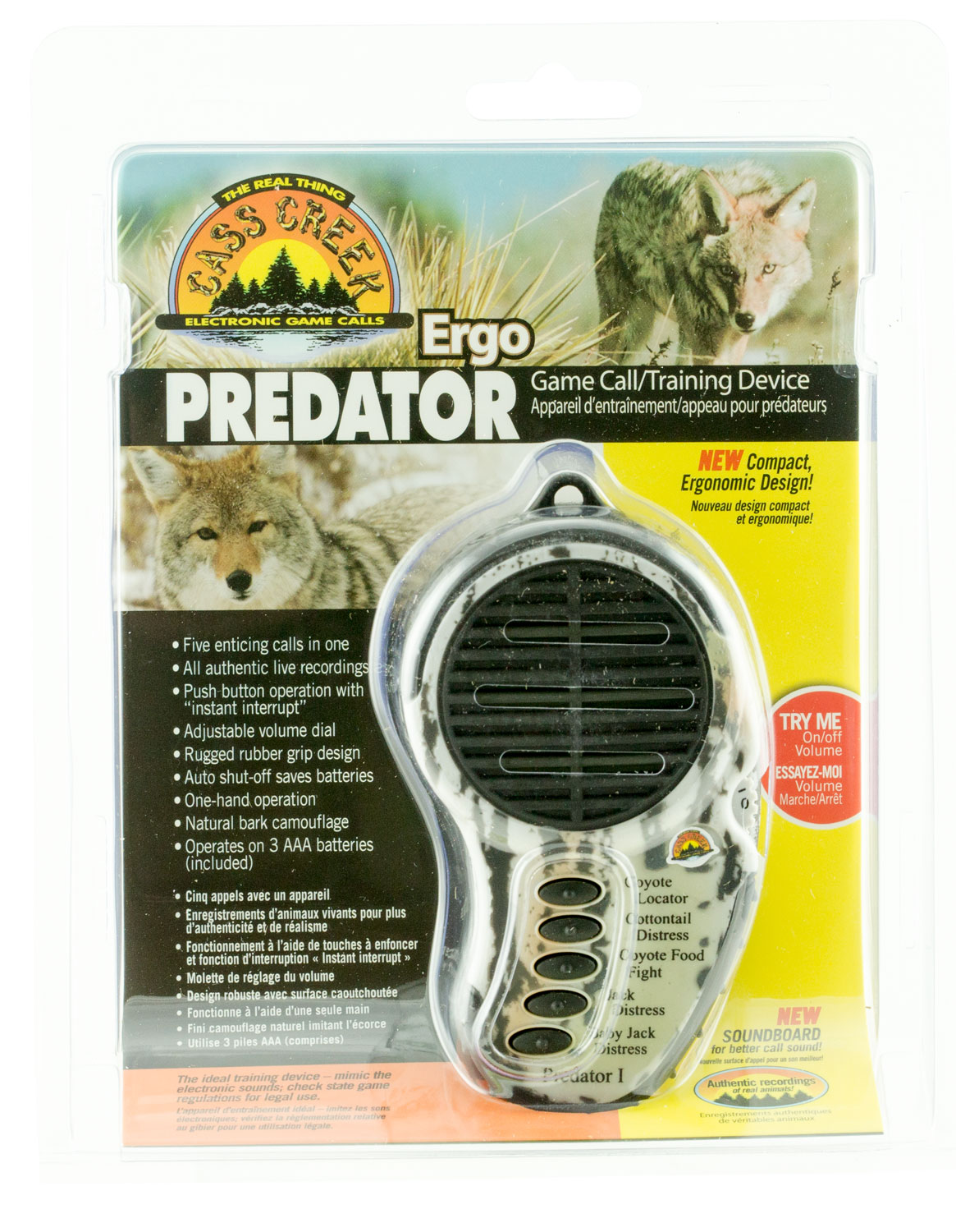 Cass Creek 010 Ergo Electronic Predator Electronic Call Cottontail/Jackrabbit Sounds Attracts Predators Camo Plastic