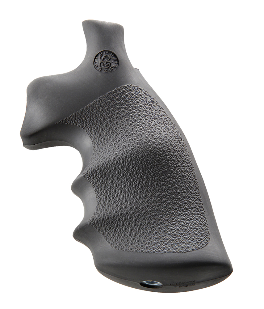 Hogue 19002 Conversion Monogrip  Black Rubber with Finger Grooves for S&W K, L Frame with Round Butt