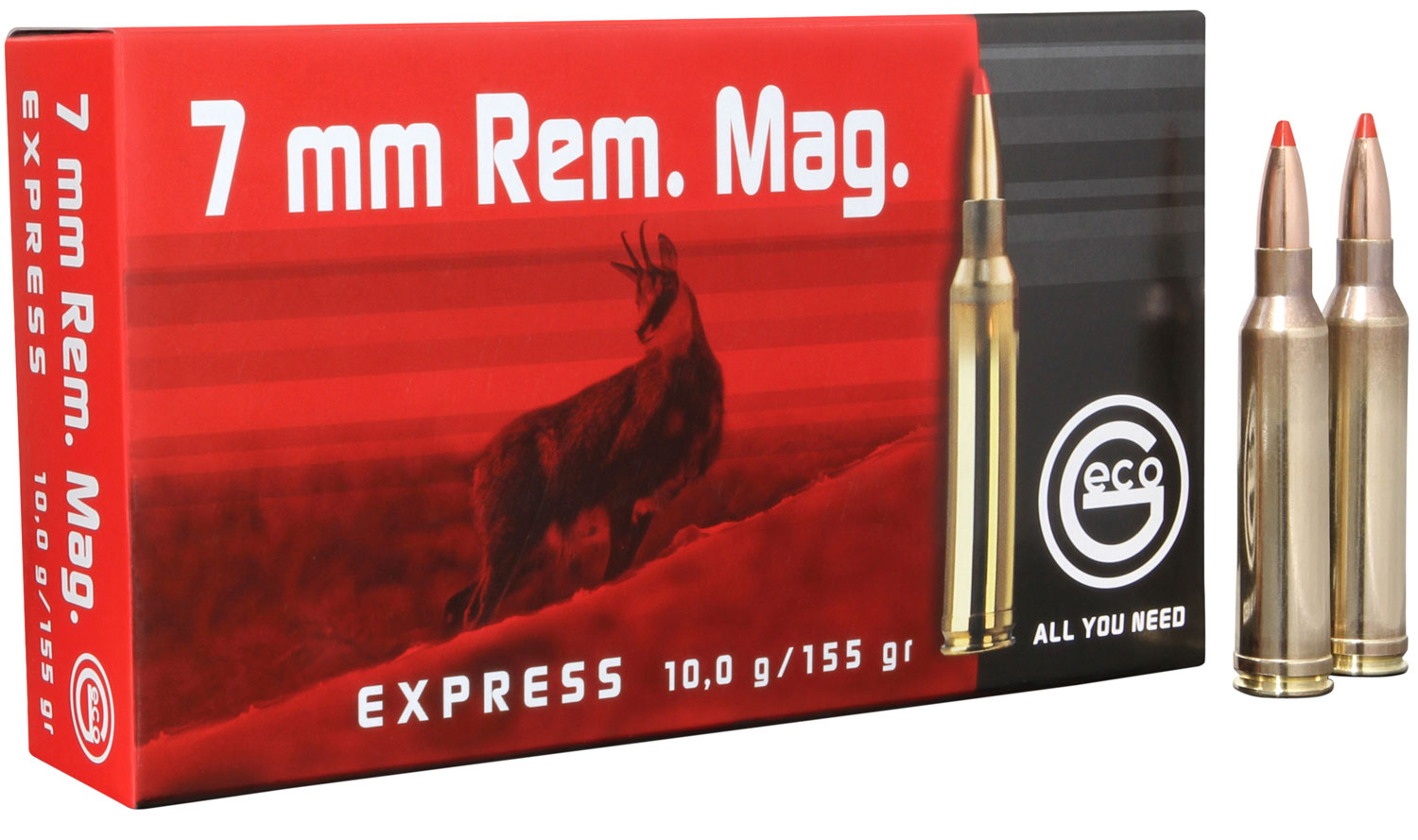 284340020 Express Geco 
7mm Remington Magnum 155 GR Express Tip 20 Bx/10 Cs