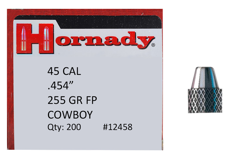 Hornady 12458 Lead Pistol Bullets 45 CAL .454 255 Gr FP COWBOY | 090255124583