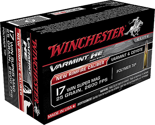 Winchester Ammo S17W25 Varmint HE  17WSM 25gr Polymer Tip 50 Per Box/10 Case  | .17 WSM | 020892103108