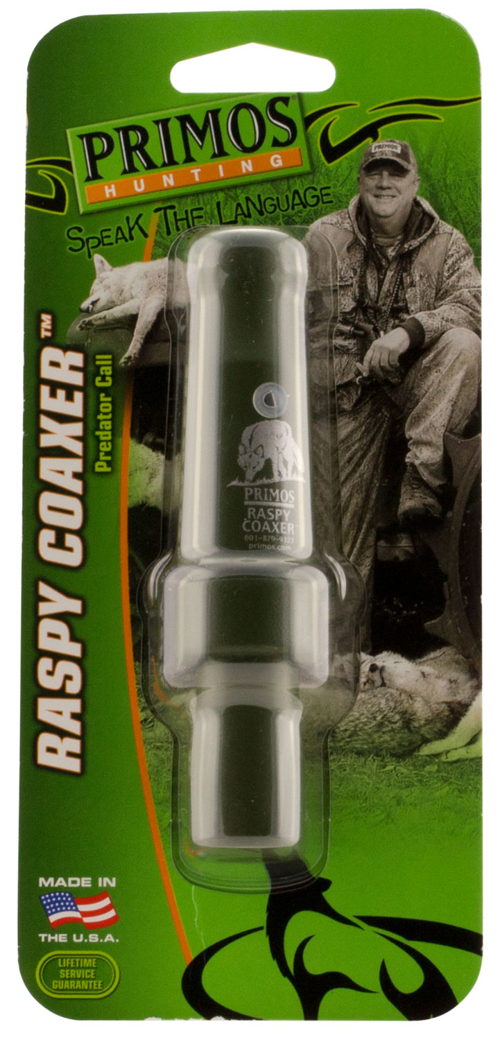 Primos PS323 Raspy Coaxer  Open Call Rabbit/Rodent Sounds Attracts Predators Green Plastic | 010135003234