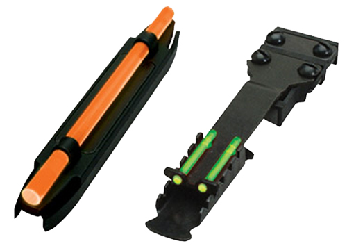 HiViz C3002 C-Series Sight Set Green, Orange LitePipes Front, Green LitePipes Rear Black for Browning BPS/Citori, Benelli, Charles Daly, Remington, Ithaca with .218