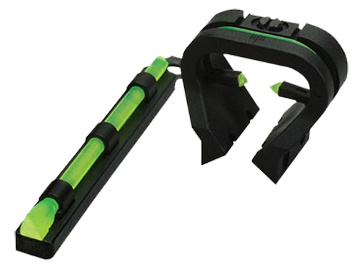HiViz TT1001 Tri-Viz Sight Set Green LitePipes Front, Rear Black for Shotgun with 1/4