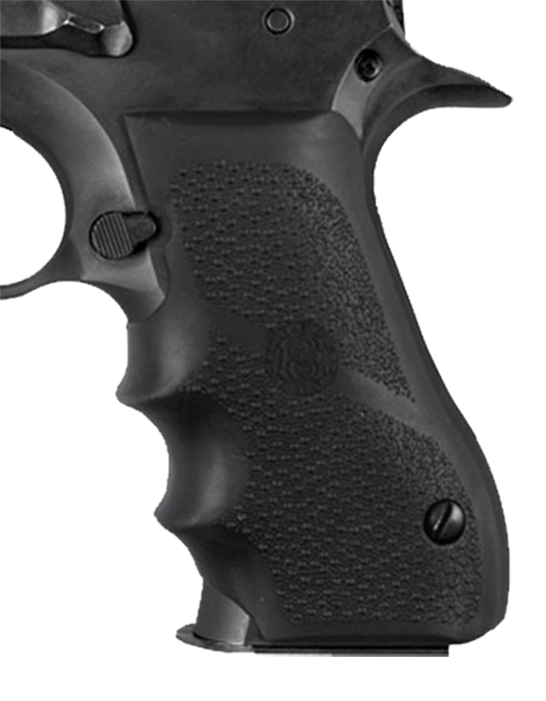 Hogue 76000 Rubber Grip  Black with Finger Grooves for Magnum Research Baby Eagle (9/40), IWI Jericho, Uzi Eagle