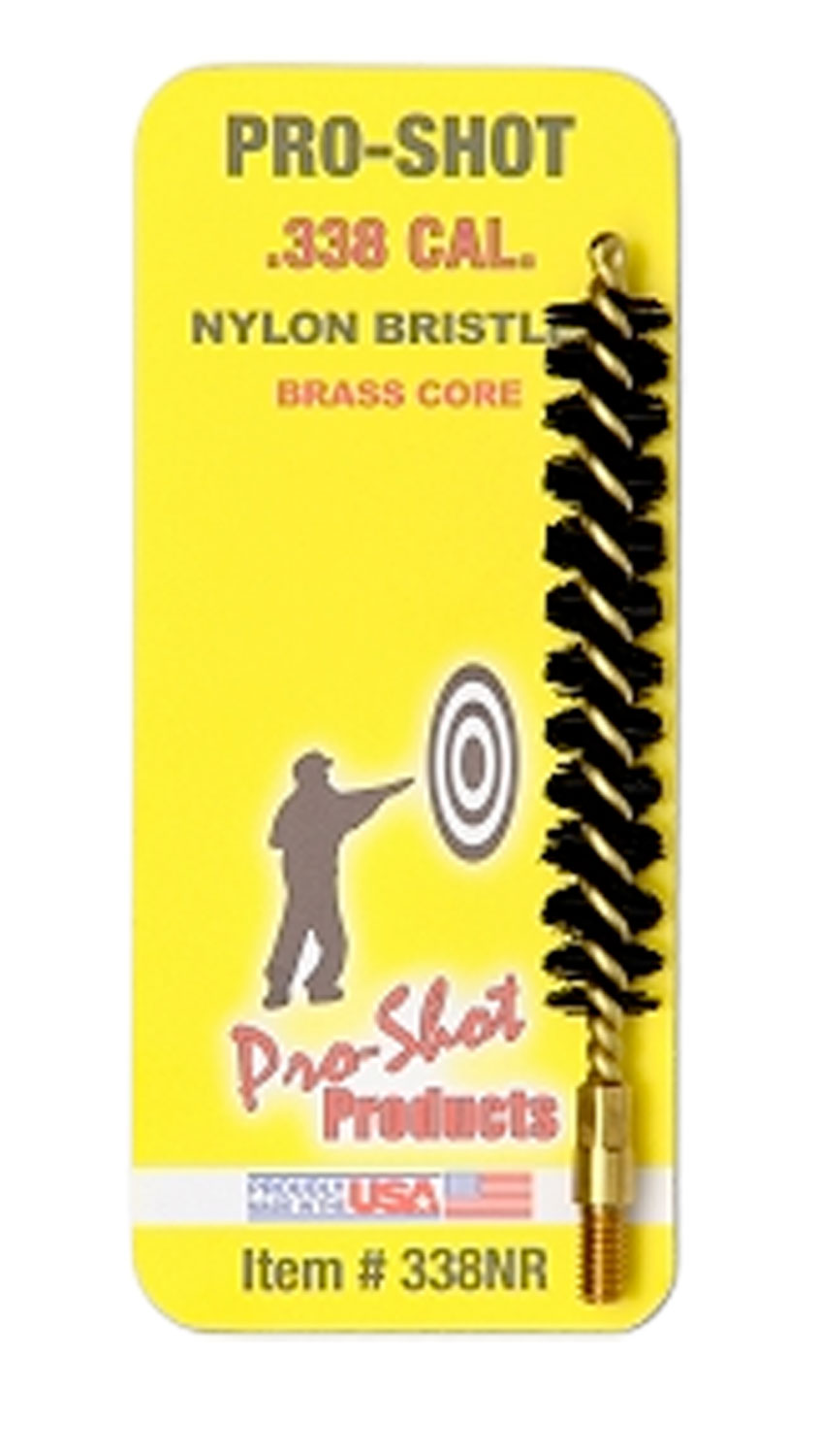 ProShot 338NR Bore Brush  .338 Cal Rifle 832 Thread Nylon Bristles Brass Core | 709779100934