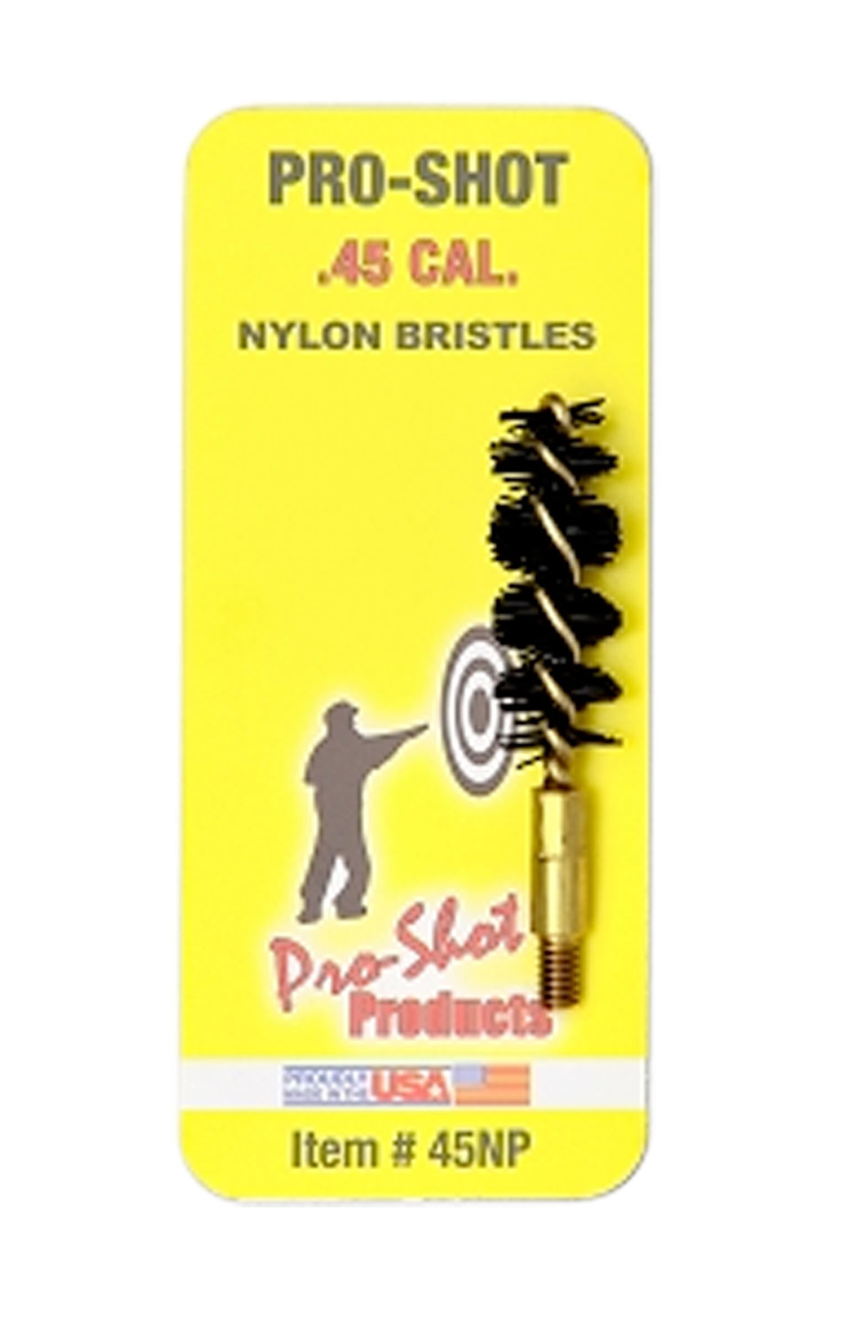 ProShot 45NP Bore Brush  .45 Cal Pistol 832 Thread Nylon Bristles Brass Core | 709779100767