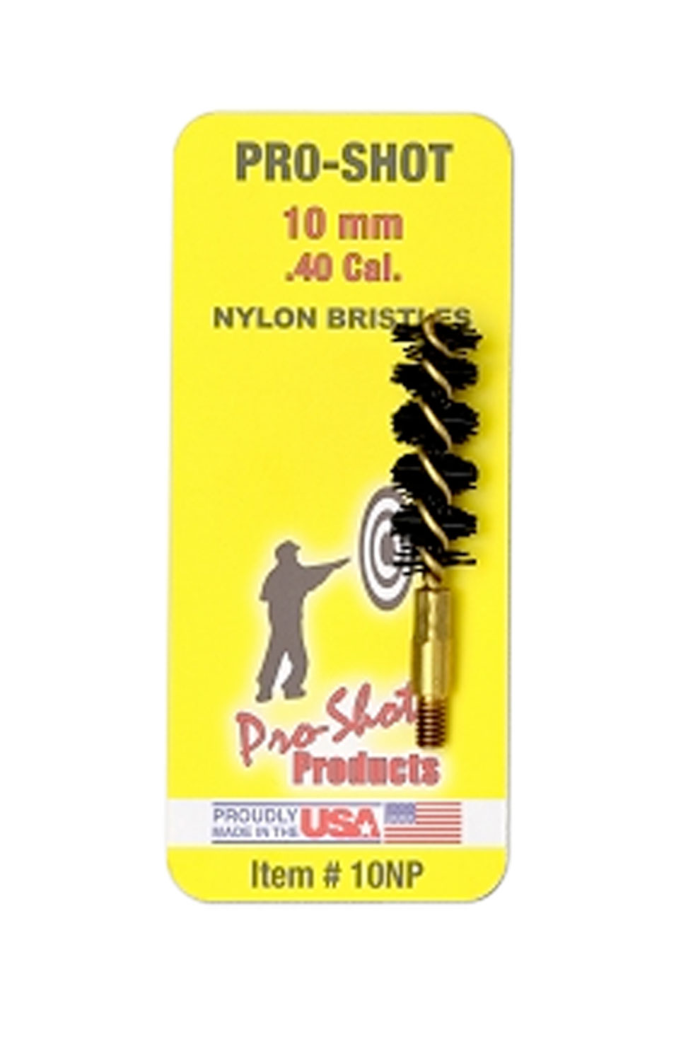 ProShot 10NP Bore Brush  .40/ 10mm Cal Pistol 832 Thread Nylon Bristles Brass Core | 709779100750