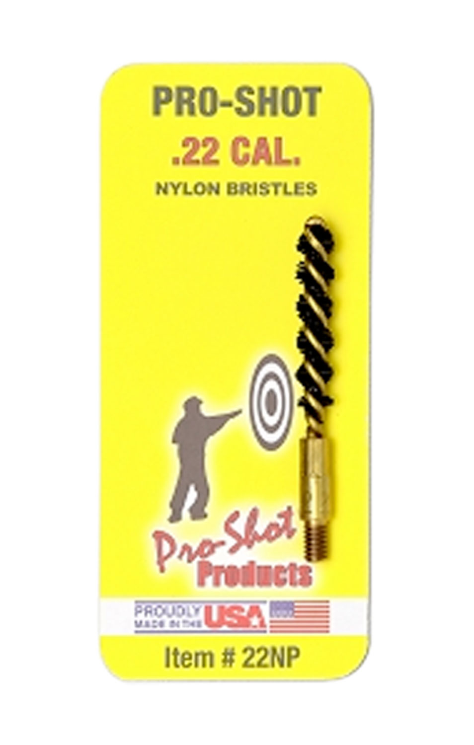 ProShot 22NP Bore Brush  .22 Cal Pistol 832 Thread Nylon Bristles Brass Core | 709779100729