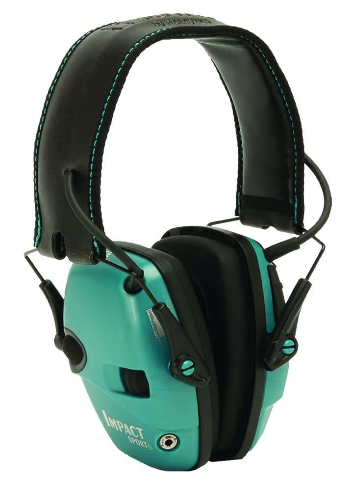 Howard Leight R02521 Impact Sport Electronic Muff 22 dB Over the Head Black/Teal Adult 1 Pair | 033552025214