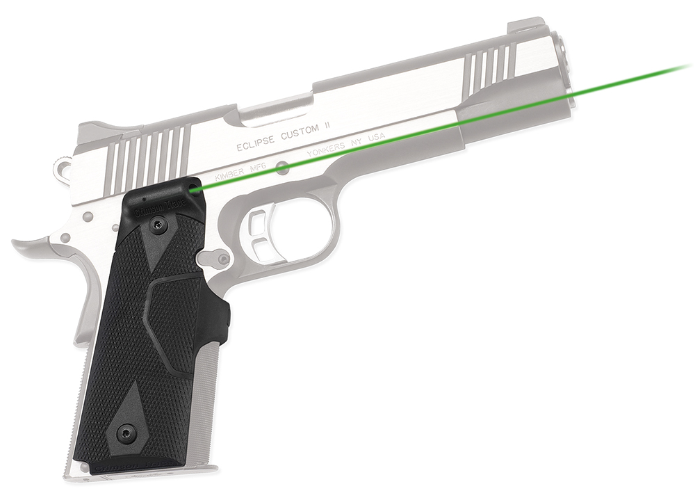 Crimson Trace LG401G Lasergrips  5mW Green Laser with 532nM Wavelength & Black Finish for 1911 Commander, Government