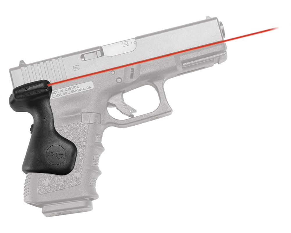 Crimson Trace LG639 Lasergrips  Red Laser 5mW 620-670nm Wavelength 50ft Range Black Rubber Overmold for Most Glock Gen3-5 (Except 19x)