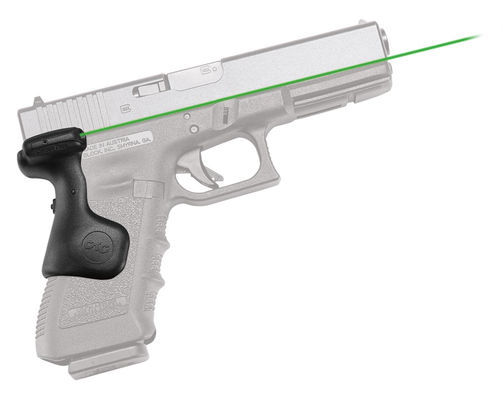 Crimson Trace LG637G Lasergrips  Black Green Laser 5mW 633nM Wavelength Compatible w/ Glock Gen3-5 Handgun Grip Mount