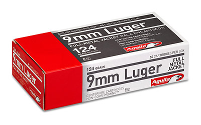 Aguila 1E092110 Target & Range Handgun 9mm Luger 124 gr Full Metal Jacket (FMJ) 50 Per Box/ 20 Cs