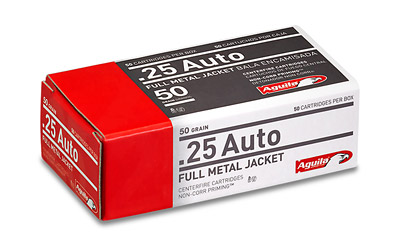 Aguila 1E252110 Target & Range  25 ACP 50 gr Full Metal Jacket (FMJ) 50 Per Box/20 Cs
