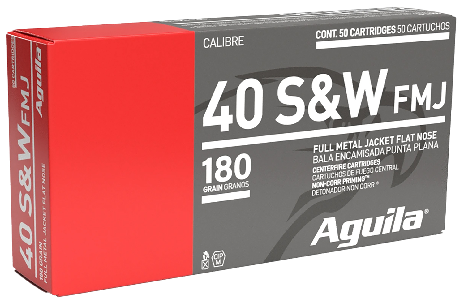 Aguila 1E402110 Target & Range  40 S&W 180 gr Full Metal Jacket (FMJ) 50 Per Box/20 Cs