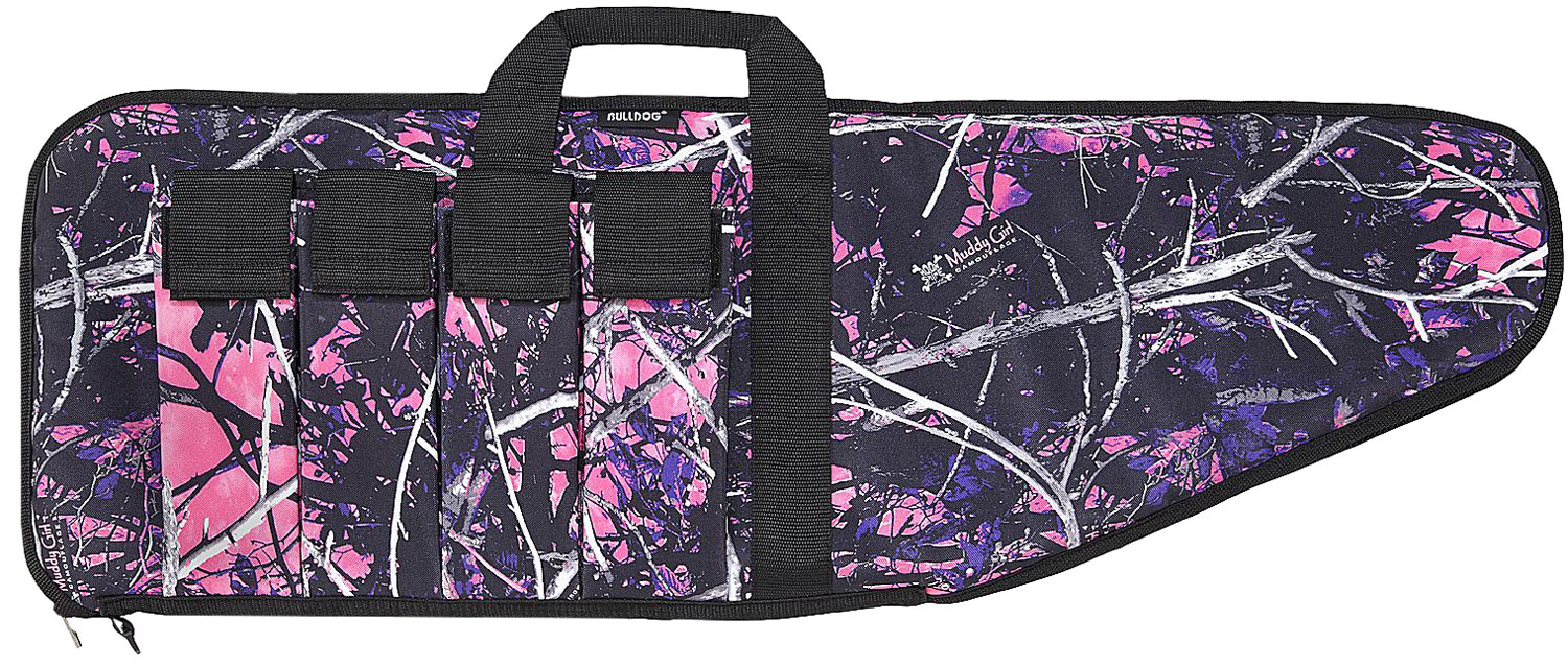 Bulldog MDG1043 Extreme Tactical Rifle Case made of Water-Resistant Nylon with Muddy Girl Camo, Black Trim, Tricot Lining & 4 External Velcro Magazine Pouches 43