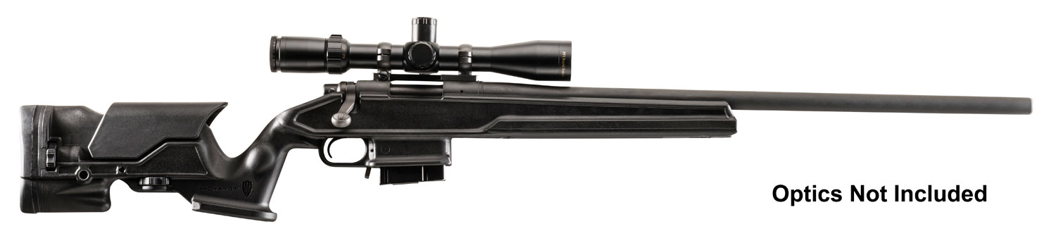 Archangel AA700A Precision Stock  Black Synthetic Fixed with Aluminum Bedding & Adjustable Cheek Riser for Remington 700 Short Action
