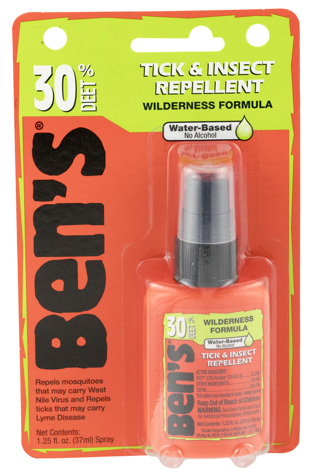 Bens 00067190 30  Odorless Scent Spray Repels Ticks & Biting Insects 1.25 oz Effective Up to 8 hrs