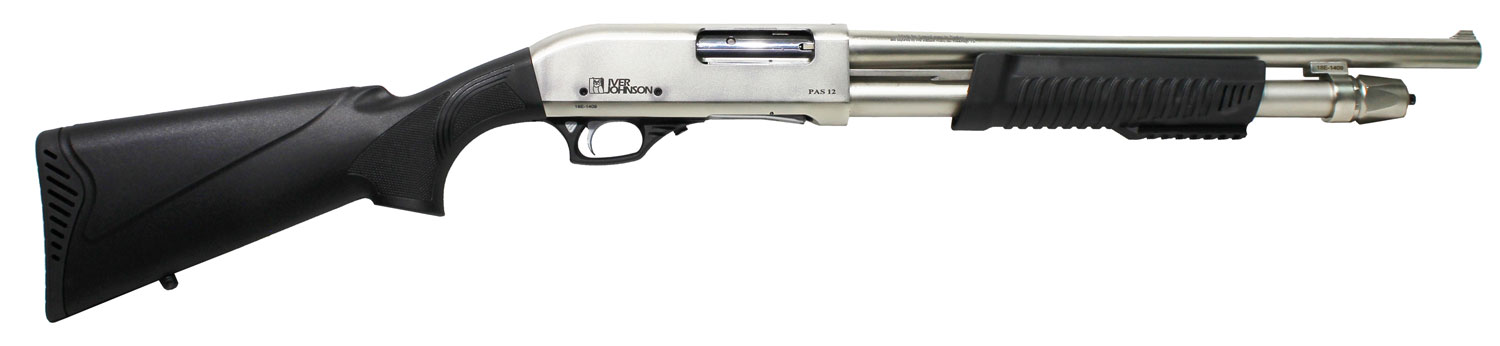 IVER JOHNSON PUMP 12GA. 3 Inch 18 Inch CYLINDER SATIN NICKEL SYN  | 12GA | 609722999809