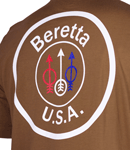 BERETTA T-SHIRT USA LOGO LARGE TOBACCO BROWN | 0082442874074